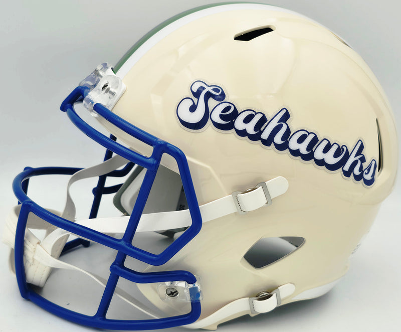 Zach Charbonnet Autographed Seattle Seahawks Cream Full Size Retro Speed Replica Helmet "SB LX Champs" MCS Holo Stock #265875