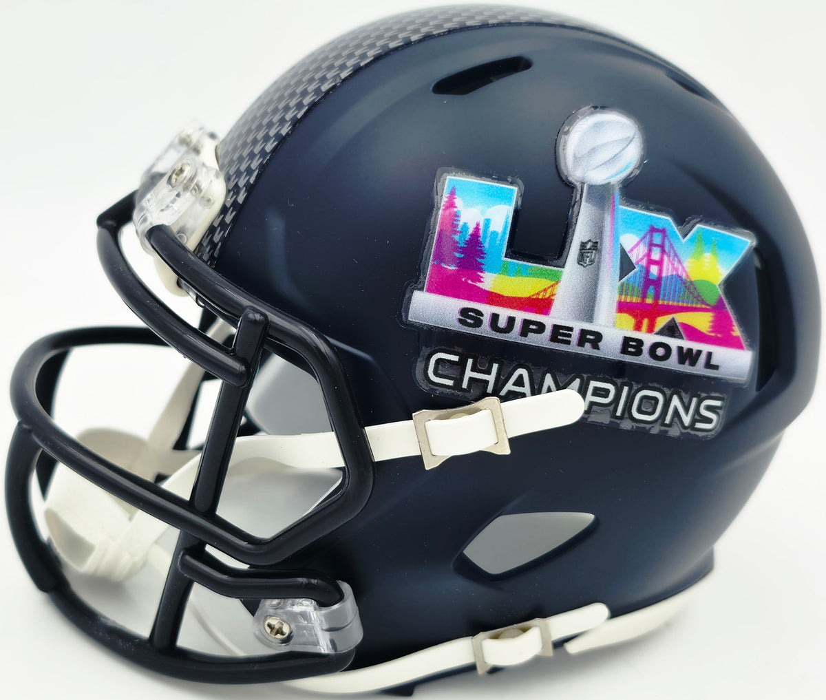 Cooper Kupp Autographed Seattle Seahawks Blue Super Bowl LX Champions Logo Speed Mini Helmet Fanatics Holo Stock #265835