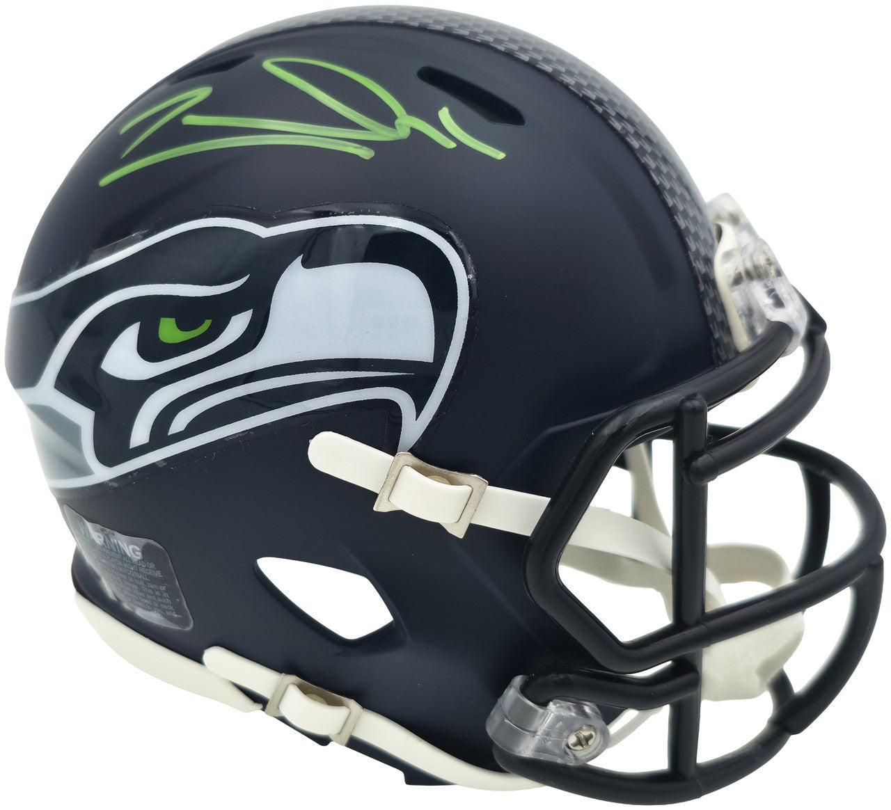 Zach Charbonnet Autographed Seattle Seahawks Blue Super Bowl LX Champions Logo Speed Mini Helmet MCS Holo Stock #265877