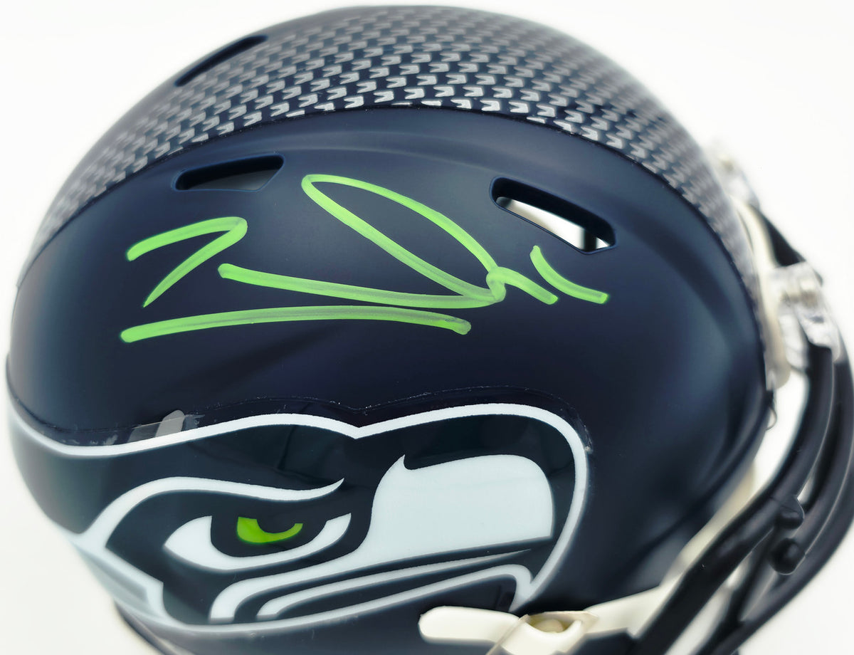 Zach Charbonnet Autographed Seattle Seahawks Blue Super Bowl LX Champions Logo Speed Mini Helmet MCS Holo Stock #265877