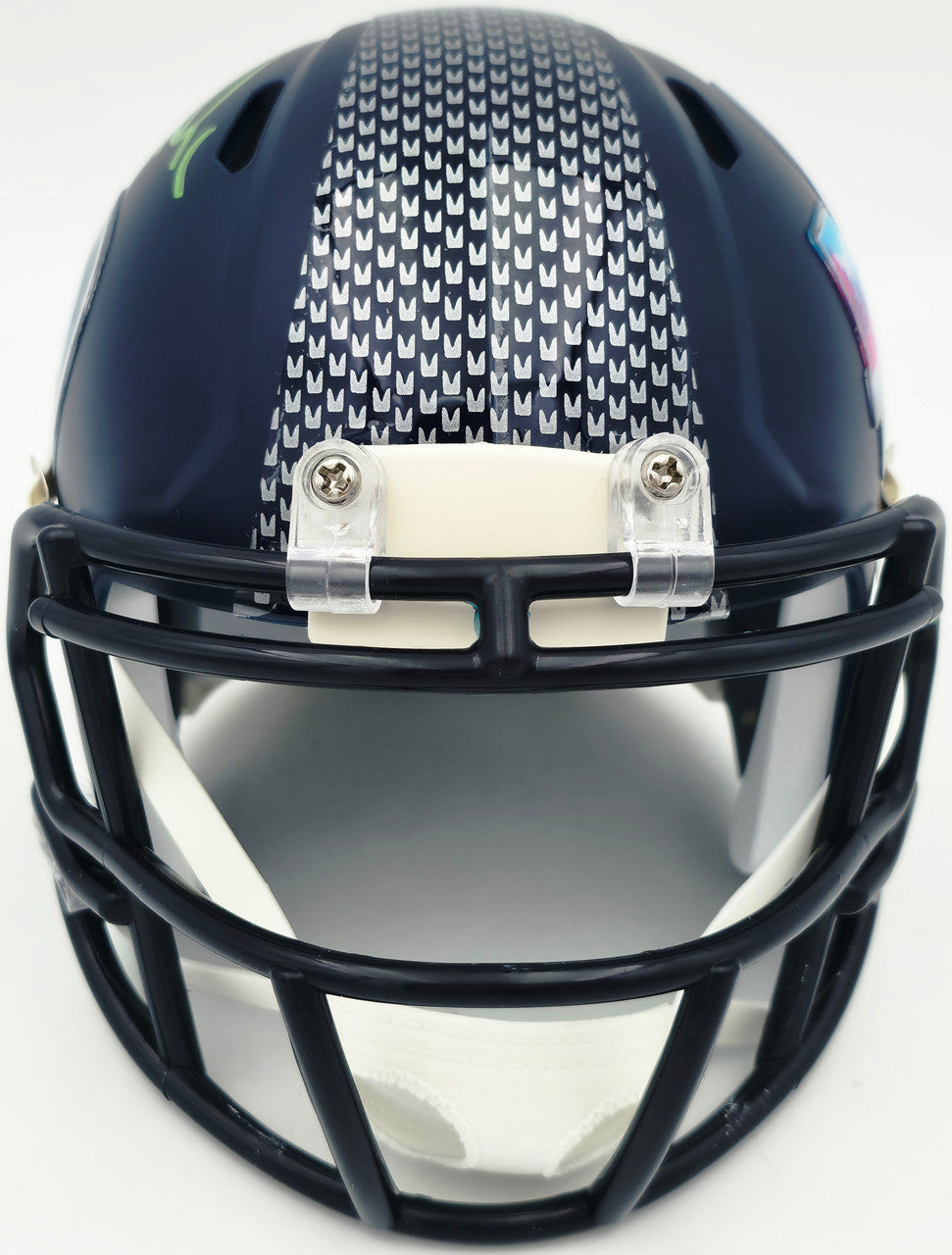 Zach Charbonnet Autographed Seattle Seahawks Blue Super Bowl LX Champions Logo Speed Mini Helmet MCS Holo Stock #265877