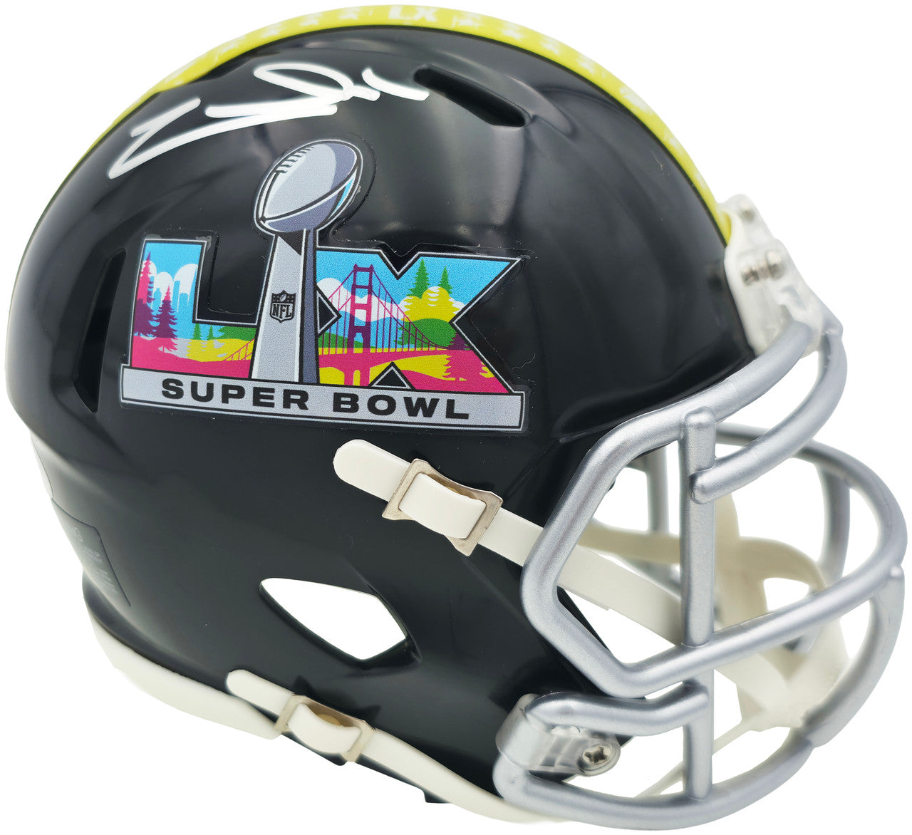 Zach Charbonnet Autographed Seattle Seahawks Black Super Bowl LX Logo Speed Mini Helmet MCS Holo Stock #265878