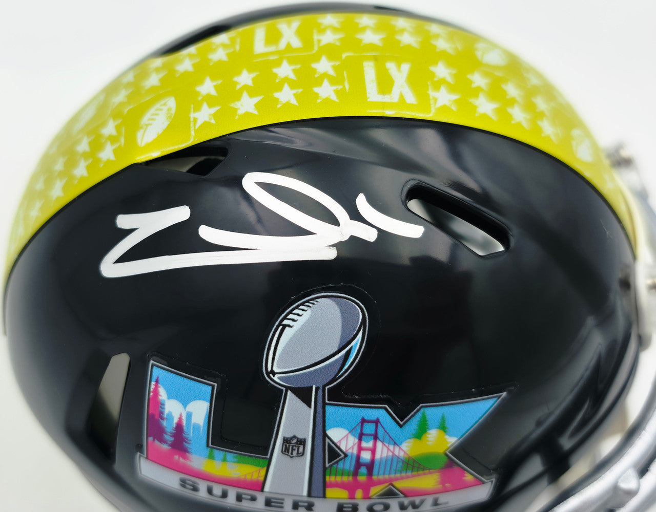 Zach Charbonnet Autographed Seattle Seahawks Black Super Bowl LX Logo Speed Mini Helmet MCS Holo Stock #265878