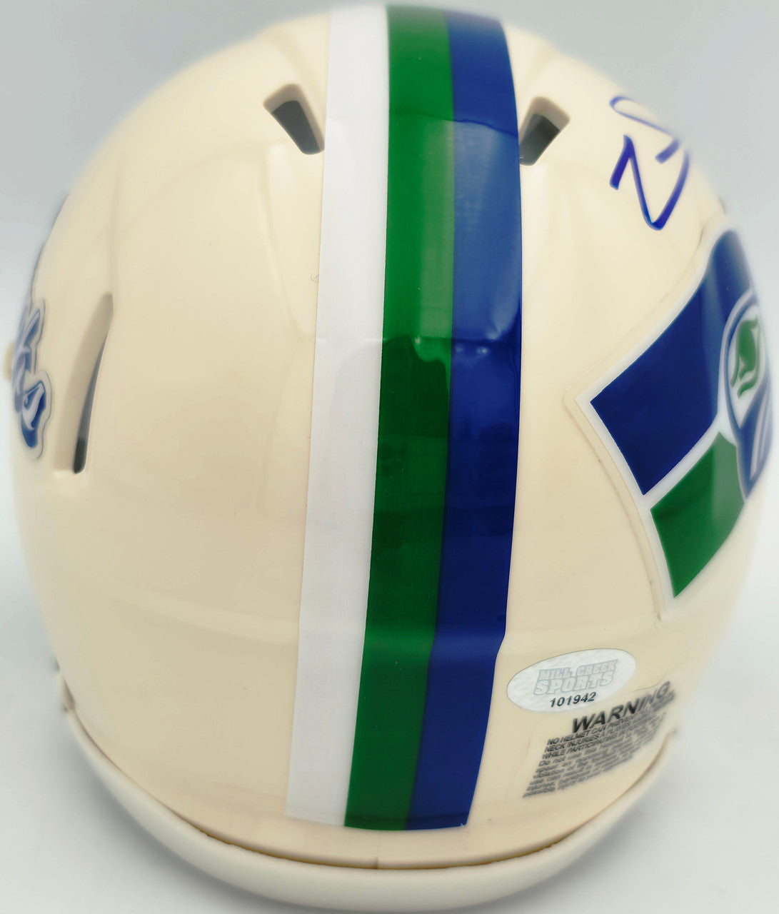 Zach Charbonnet Autographed Seattle Seahawks Cream Retro Speed Mini Helmet MCS Holo Stock #265879