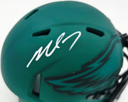 Michael Vick Autographed Philadelphia Eagles Rave Green Speed Mini Helmet Beckett BAS Witness Stock #265885
