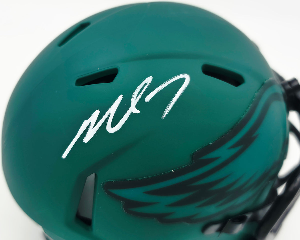Michael Vick Autographed Philadelphia Eagles Rave Green Speed Mini Helmet Beckett BAS Witness Stock #265885