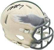 Michael Vick Autographed Philadelphia Eagles Cream Retro Speed Mini Helmet Beckett BAS Witness Stock #265886