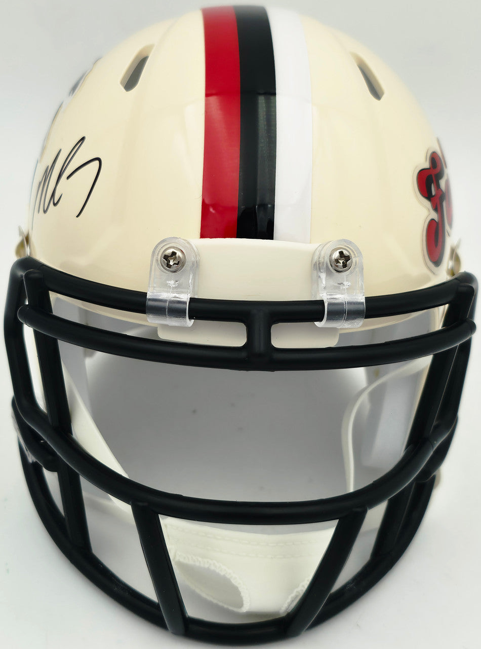 Michael Vick Autographed Atlanta Falcons Cream Retro Speed Mini Helmet Beckett BAS Witness Stock #265887