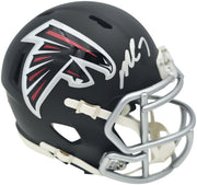 Michael Vick Autographed Atlanta Falcons Black Speed Mini Helmet Beckett BAS Witness Stock #265889