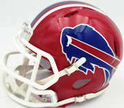 DJ Moore Autographed Buffalo Bills Red 1987-01 Throwback Speed Mini Helmet Beckett BAS Witness Stock #265890