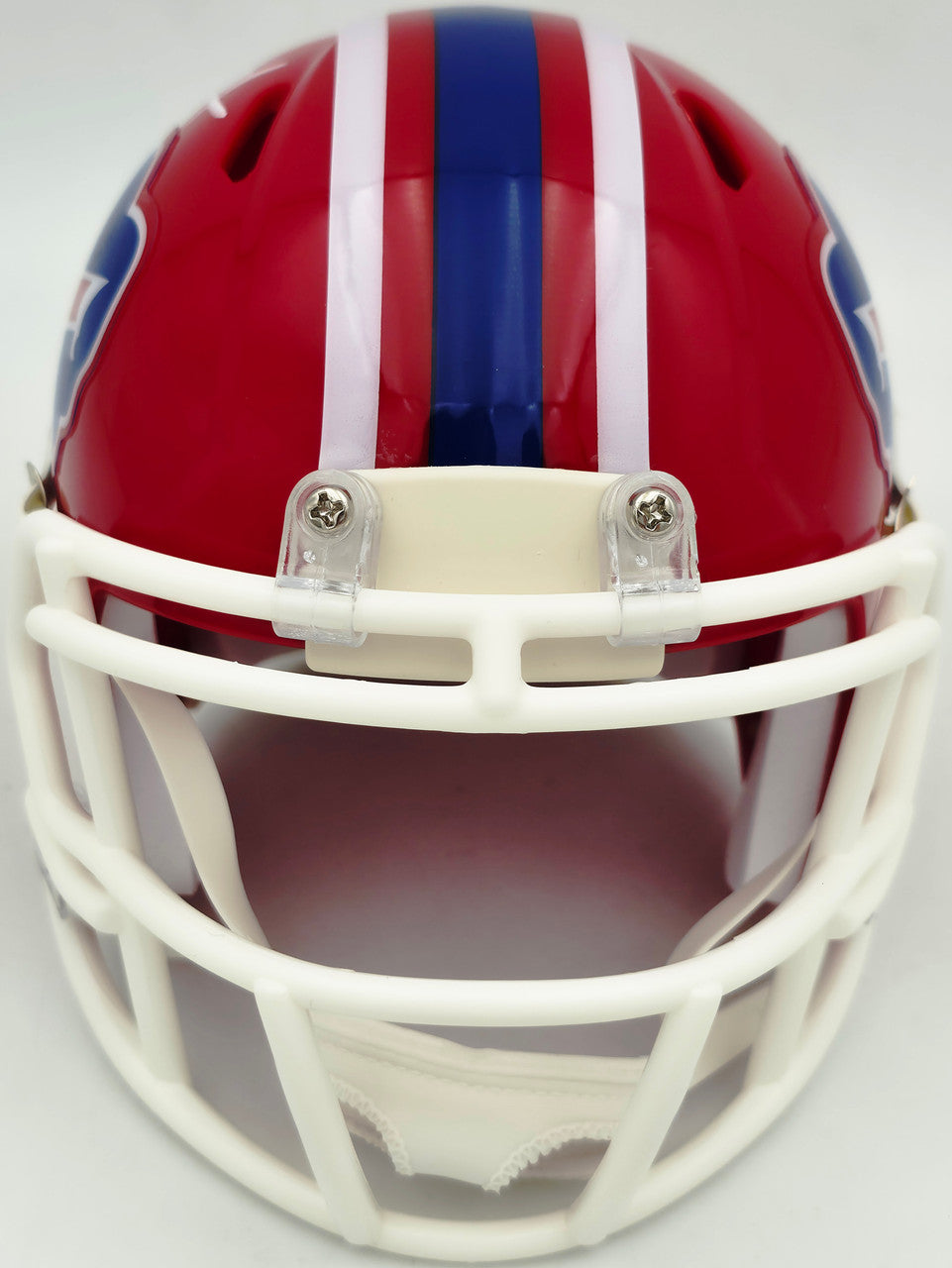 DJ Moore Autographed Buffalo Bills Red 1987-01 Throwback Speed Mini Helmet Beckett BAS Witness Stock #265890