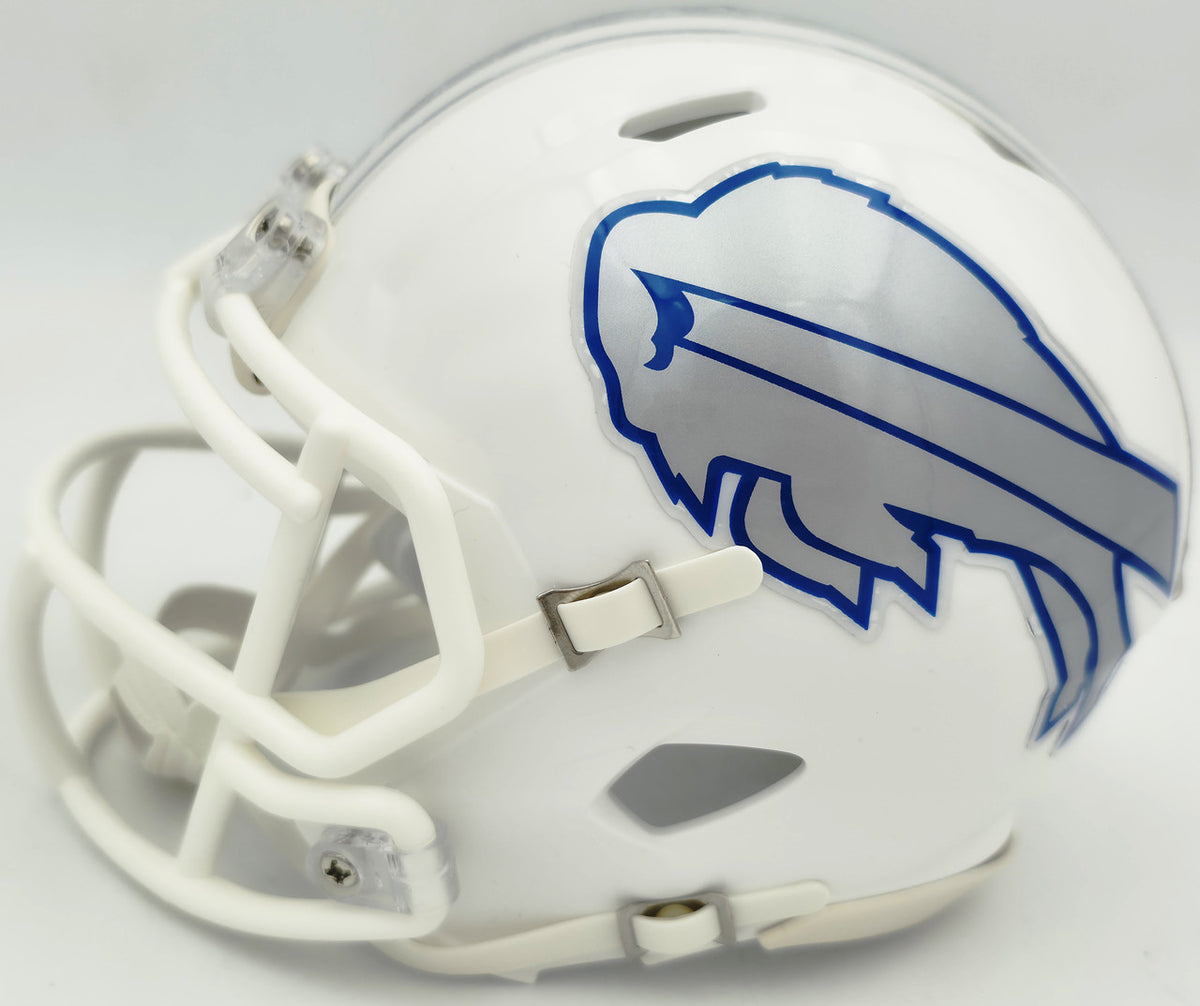 DJ Moore Autographed Buffalo Bills White Rivalries Speed Mini Helmet Beckett BAS Witness Stock #265891