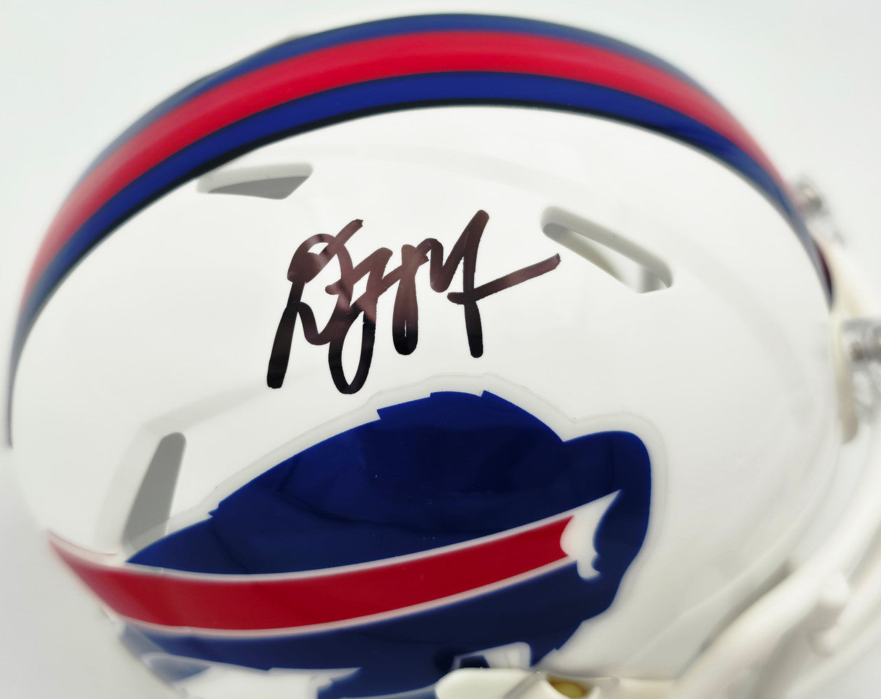 DJ Moore Autographed Buffalo Bills White Speed Mini Helmet Beckett BAS Witness Stock #265892