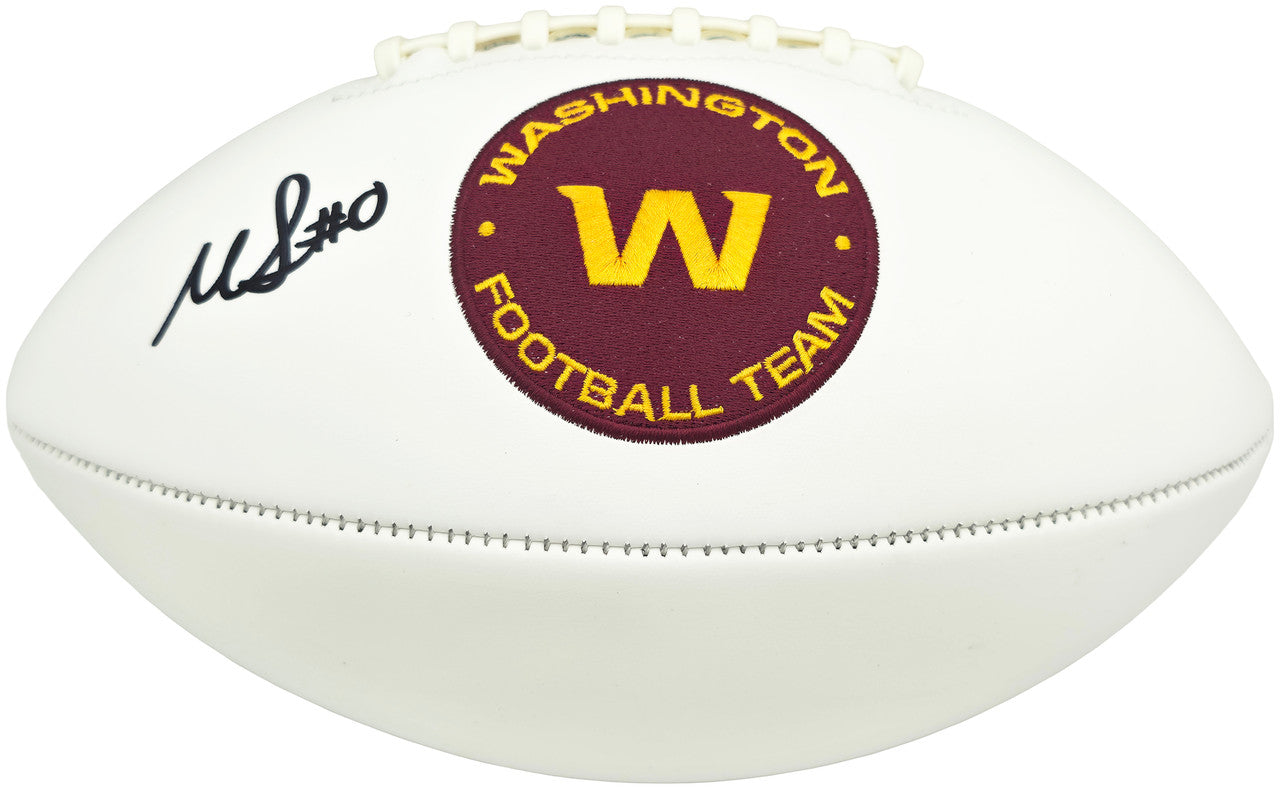 Mike Sainristil Autographed Washington Commanders White Logo Football Beckett BAS Witness Stock #265862