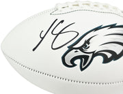 LeSean McCoy Autographed Philadelphia Eagles White Logo Football Beckett BAS Witness Stock #265863