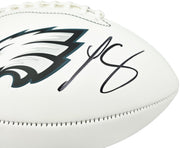 LeSean McCoy Autographed Philadelphia Eagles White Logo Football Beckett BAS Witness Stock #265864