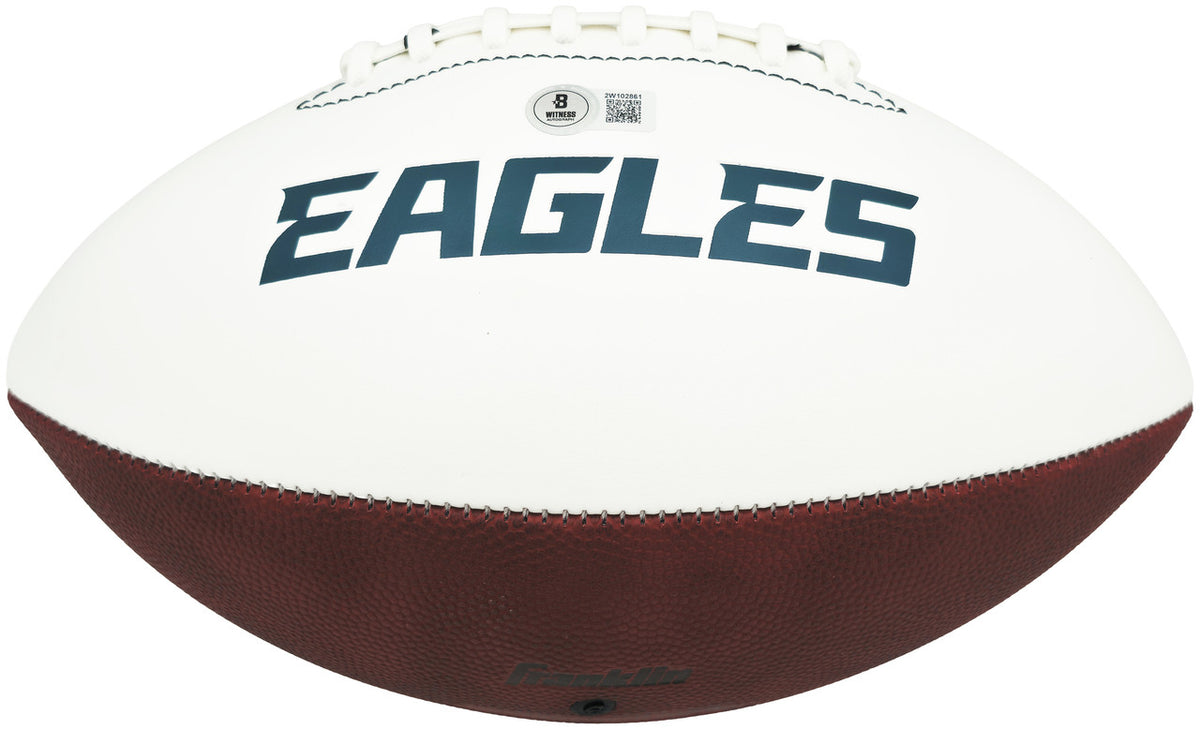 LeSean McCoy Autographed Philadelphia Eagles White Logo Football Beckett BAS Witness Stock #265864