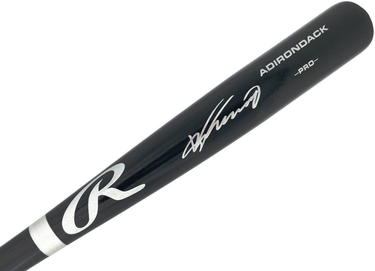 Vladimir Guerrero Sr. Autographed Black Rawlings Adirondack Pro Baseball Bat Los Angeles Angels Beckett BAS Witness Stock #265893