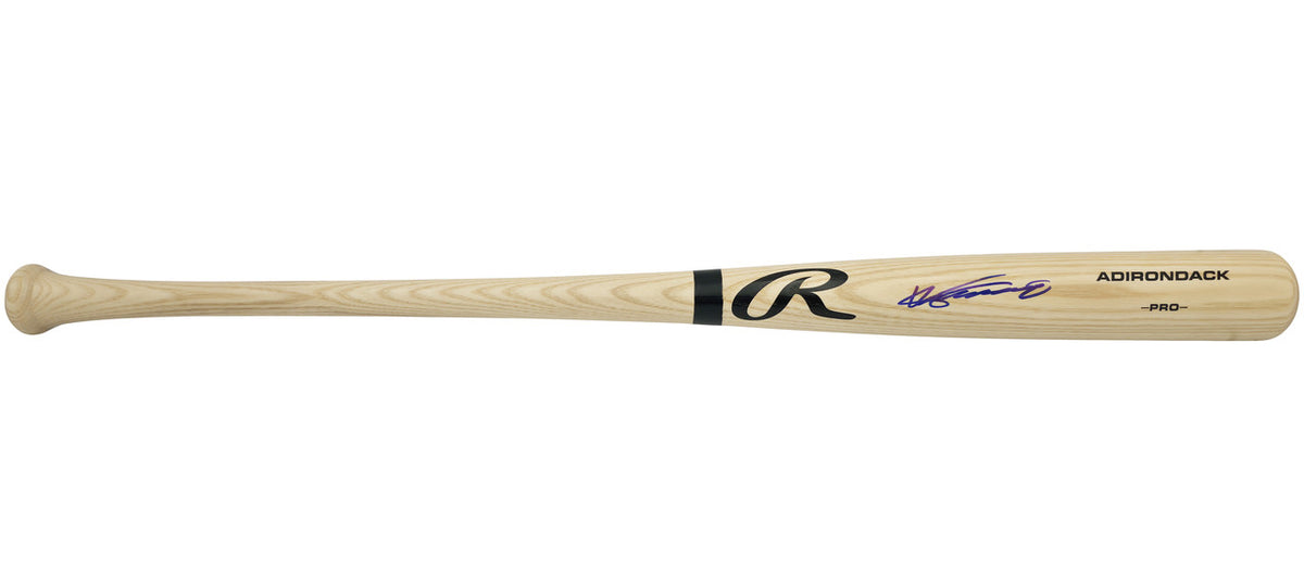 Vladimir Guerrero Sr. Autographed Blonde Rawlings Adirondack Pro Baseball Bat Los Angeles Angels Beckett BAS Witness Stock #265894