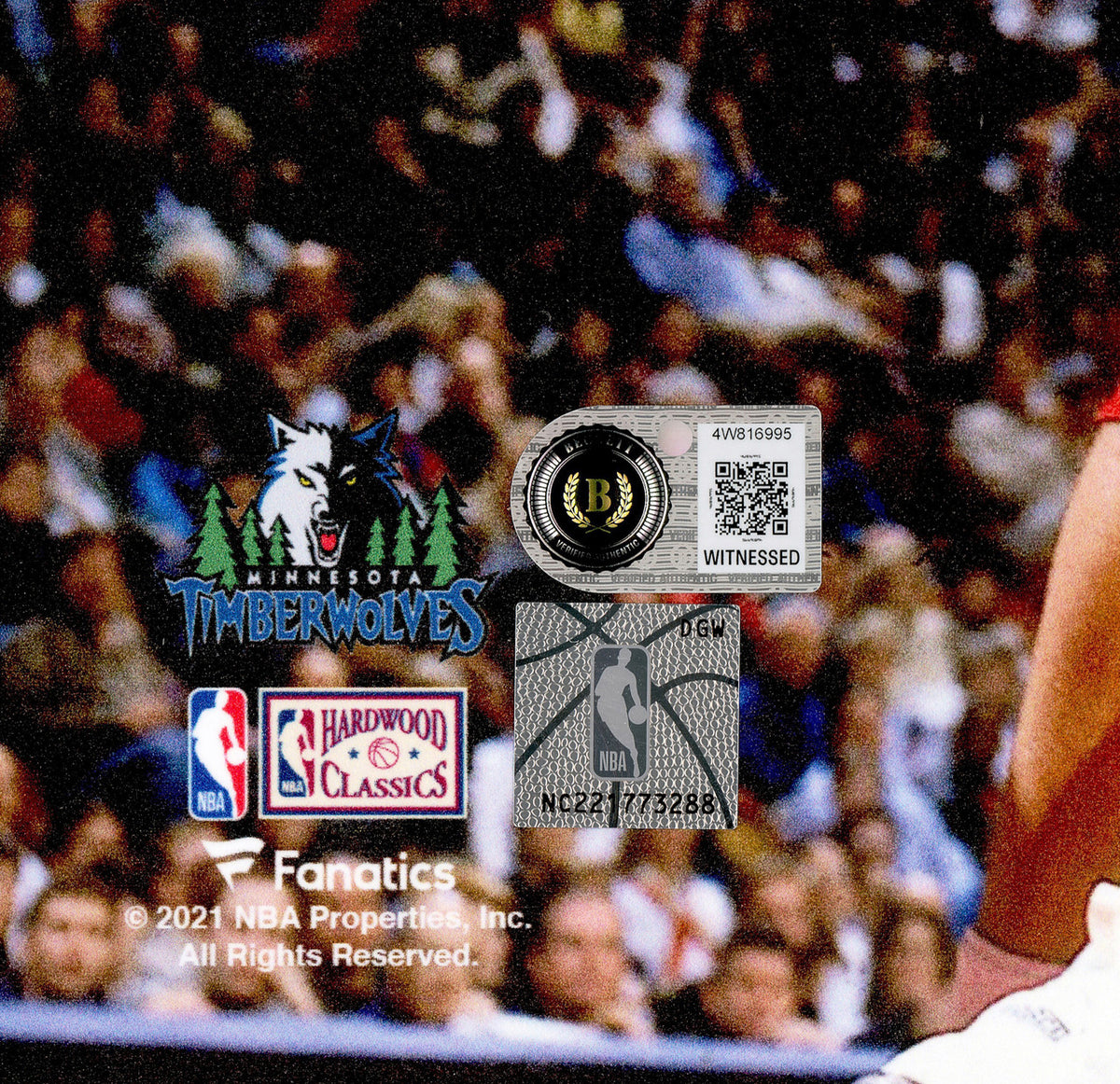 Kevin Garnett Autographed 16x20 Photo Minnesota Timberwolves Beckett BAS Witness Stock #265797