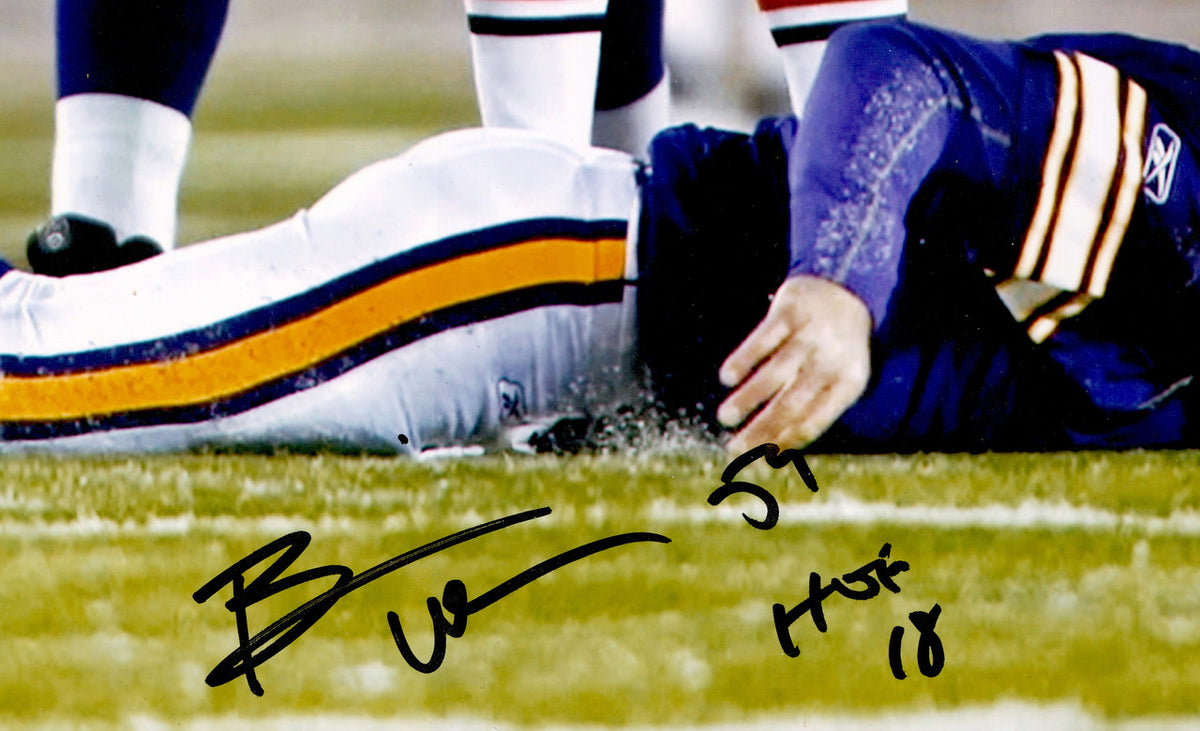 Brian Urlacher Autographed 16x20 Photo Chicago Bears "HOF 18" Beckett BAS Witness Stock #265850