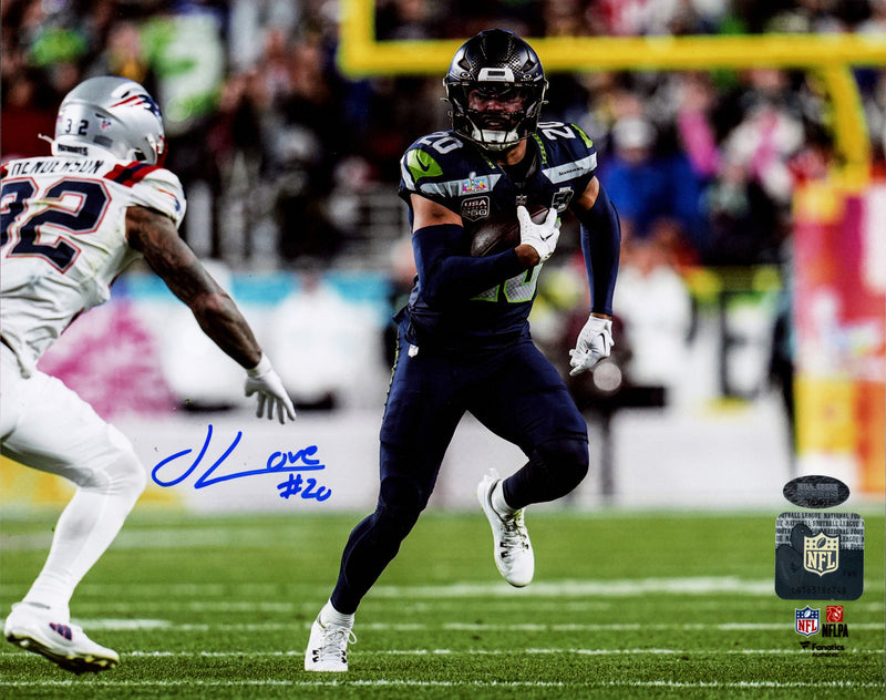 Julian Love Autographed 8x10 Photo Seattle Seahawks Super Bowl LX Interception MCS Holo Stock #265927