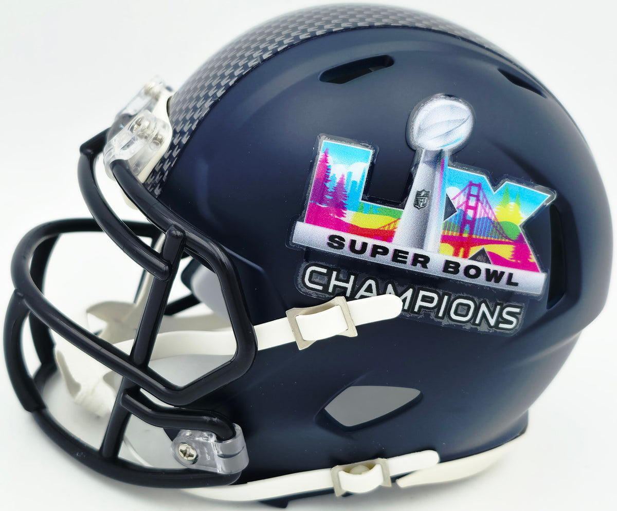 Josh Jobe Autographed Seattle Seahawks Blue Super Bowl LX Champions Logo Speed Mini Helmet MCS Holo Stock #265529