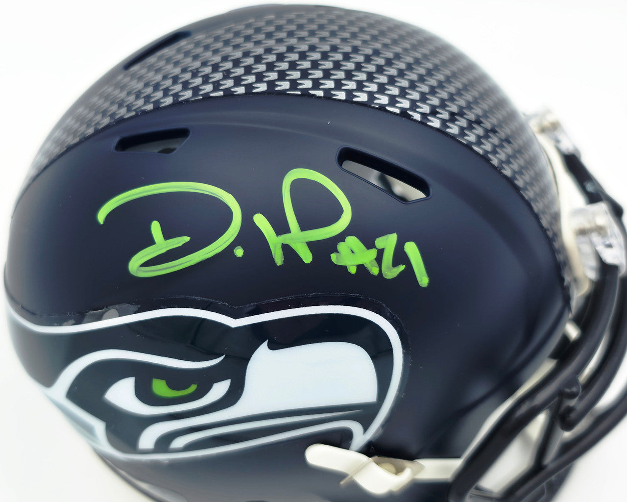 Devon Witherspoon Autographed Seattle Seahawks Blue Super Bowl LX Champions Logo Speed Mini Helmet MCS Holo Stock #265533