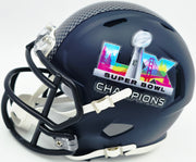 Devon Witherspoon Autographed Seattle Seahawks Blue Super Bowl LX Champions Logo Speed Mini Helmet MCS Holo Stock #265533