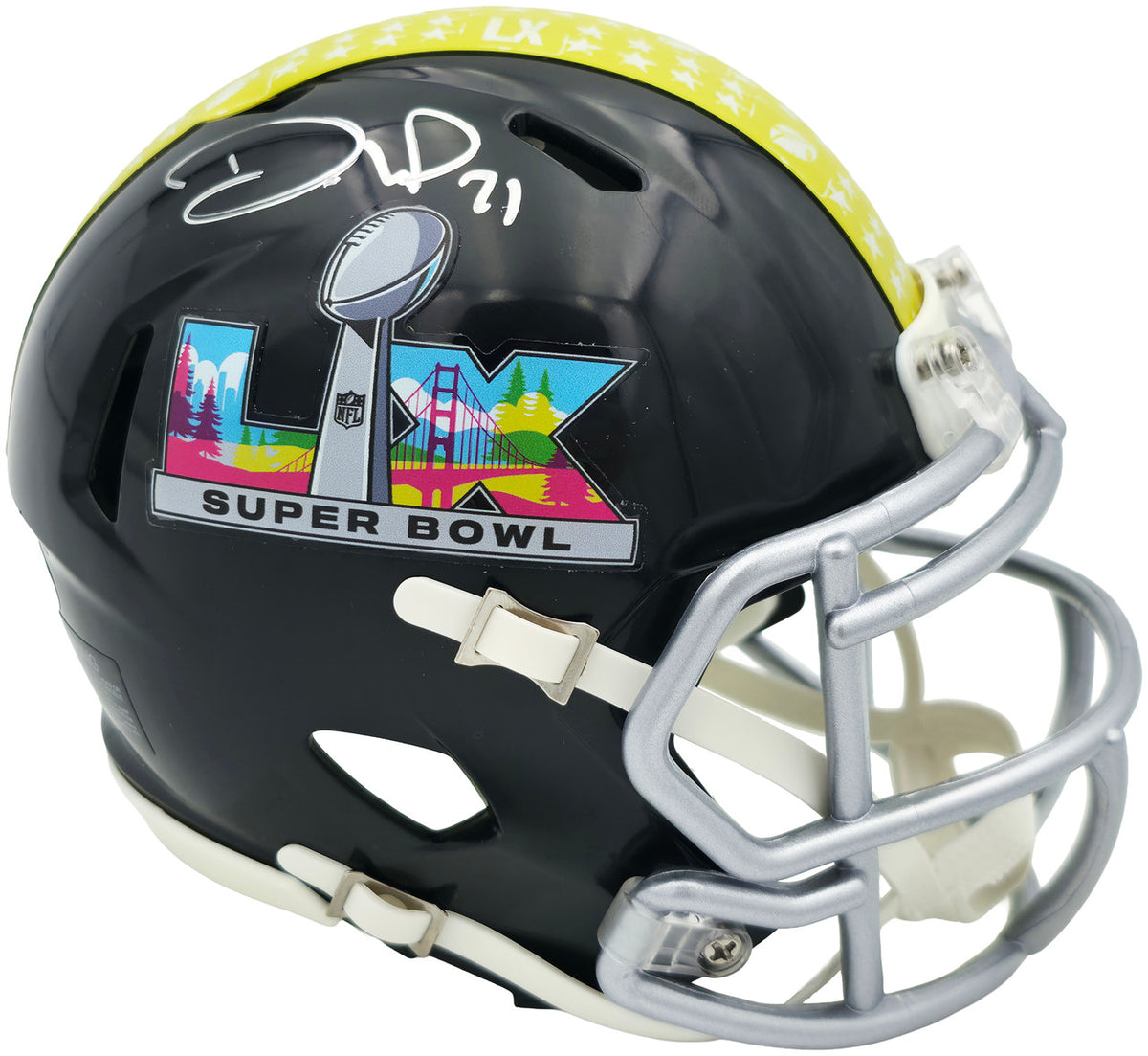 Devon Witherspoon Autographed Seattle Seahawks Black Super Bowl LX Logo Speed Mini Helmet MCS Holo Stock #265534