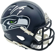 Uchenna Nwosu Autographed Seattle Seahawks Blue Super Bowl LX Champions Logo Speed Mini Helmet MCS Holo Stock #265544