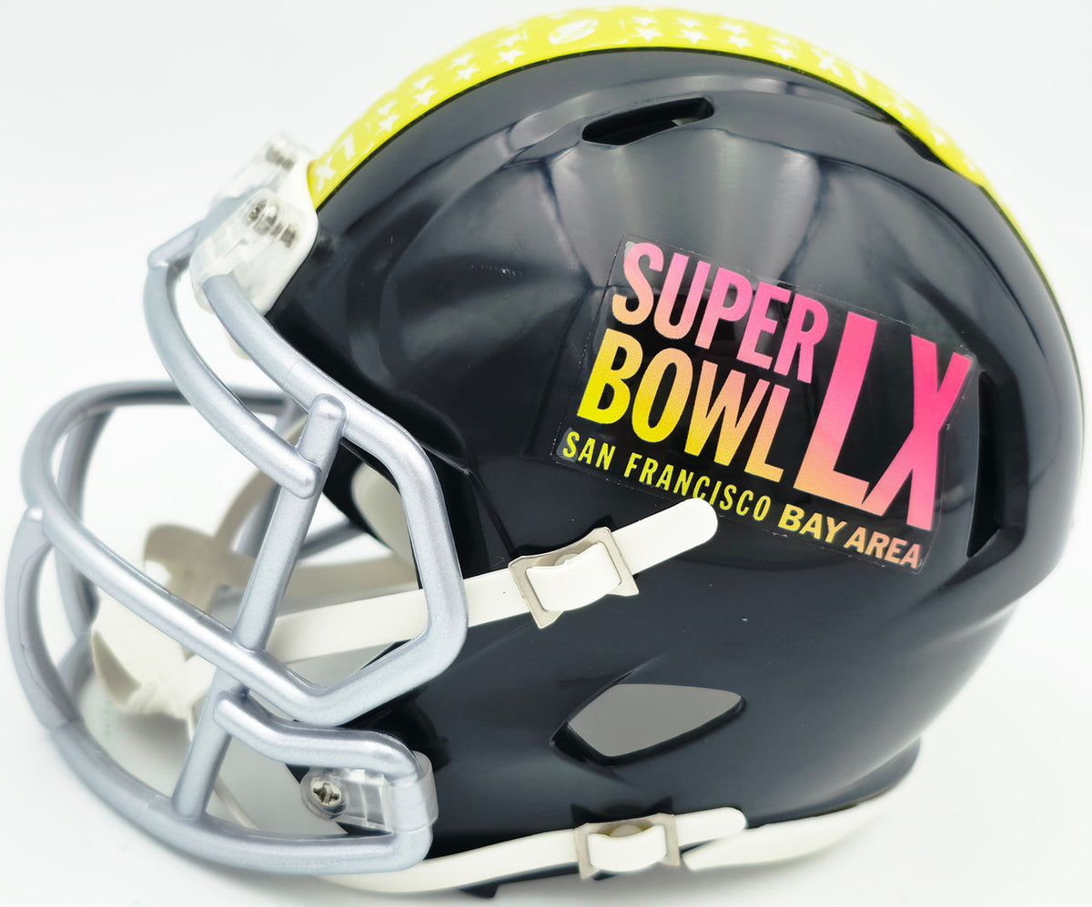 Uchenna Nwosu Autographed Seattle Seahawks Black Super Bowl LX Logo Speed Mini Helmet MCS Holo Stock #265545