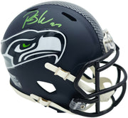 Rashid Shaheed Autographed Seattle Seahawks Blue Speed Mini Helmet MCS Holo Stock #265566
