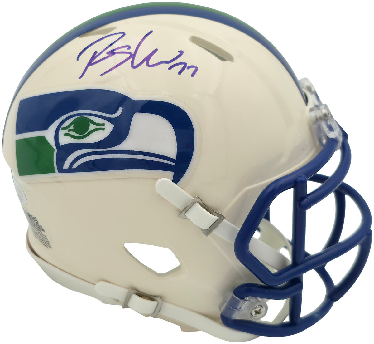 Rashid Shaheed Autographed Seattle Seahawks Cream Retro Speed Mini Helmet MCS Holo Stock #265572