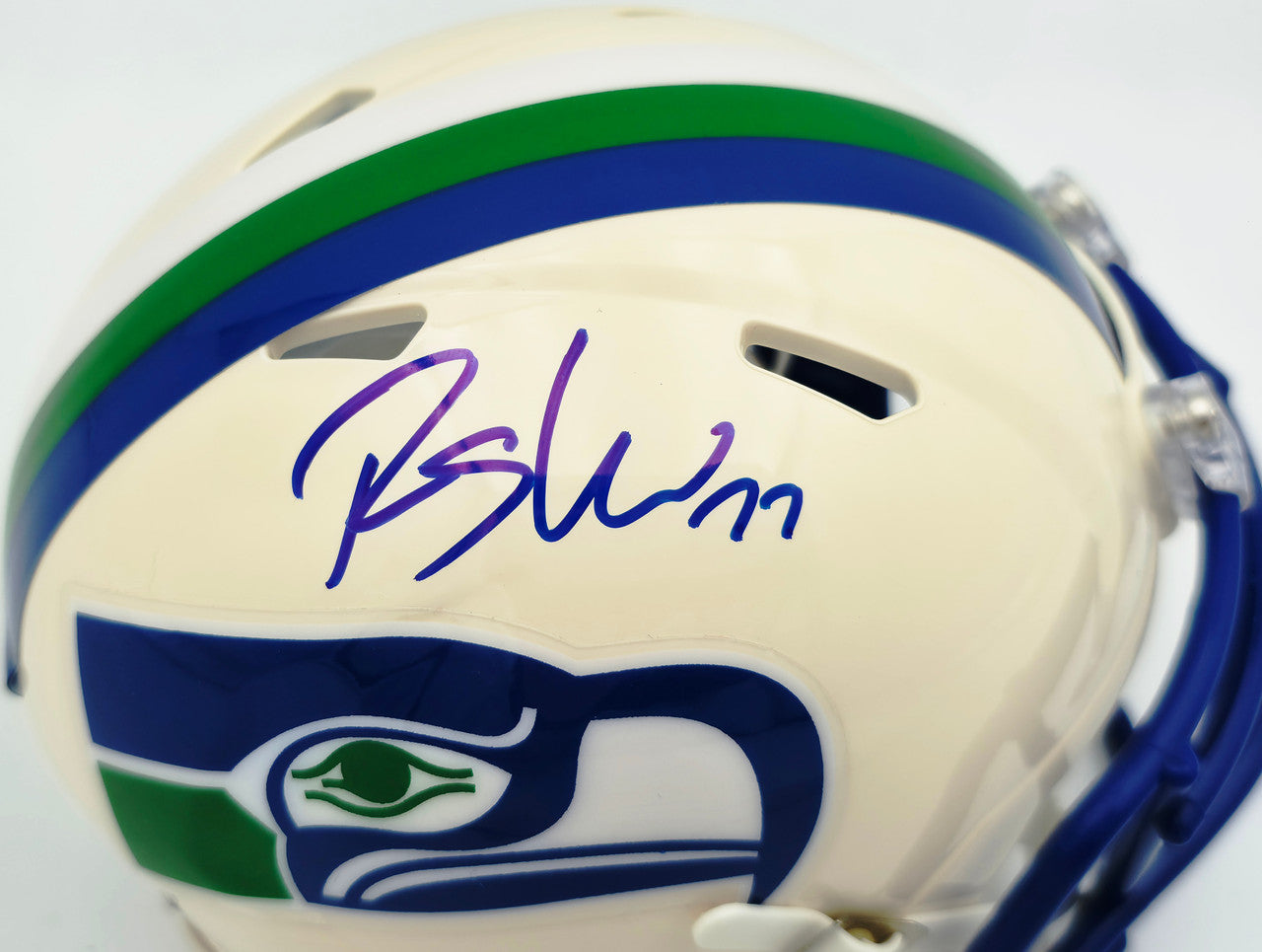 Rashid Shaheed Autographed Seattle Seahawks Cream Retro Speed Mini Helmet MCS Holo Stock #265572