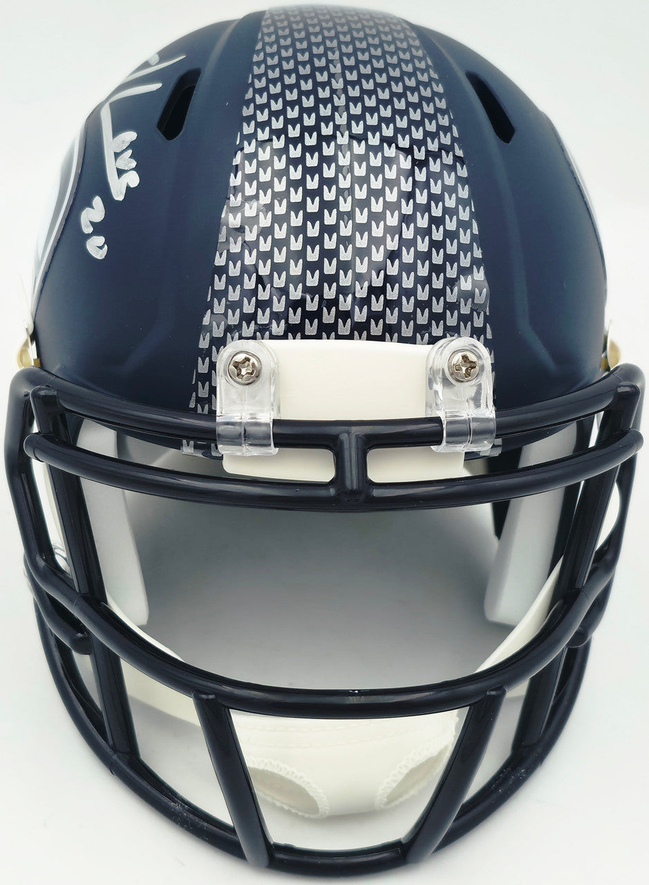Julian Love Autographed Seattle Seahawks Blue Speed Mini Helmet MCS Holo Stock #265577
