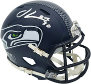 Julian Love Autographed Seattle Seahawks Blue Super Bowl LX Champions Logo Speed Mini Helmet MCS Holo Stock #265578