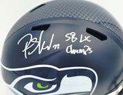 Rashid Shaheed Autographed Seattle Seahawks Blue Full Size Super Bowl LX Champions Logo Speed Replica Helmet "SB LX Champs" MCS Holo Stock #265551