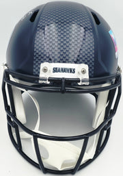 Rashid Shaheed Autographed Seattle Seahawks Blue Full Size Super Bowl LX Champions Logo Speed Replica Helmet "SB LX Champs" MCS Holo Stock #265551