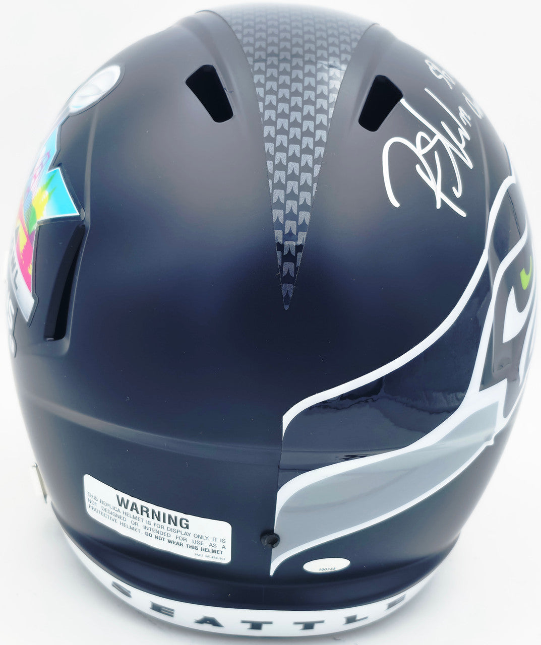 Rashid Shaheed Autographed Seattle Seahawks Blue Full Size Super Bowl LX Champions Logo Speed Replica Helmet "SB LX Champs" MCS Holo Stock #265551