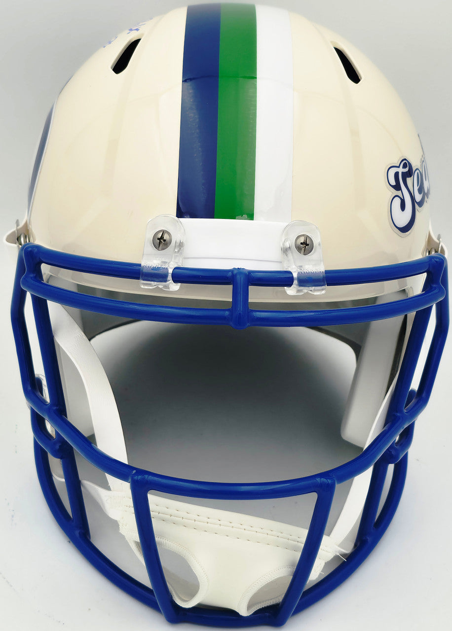 Rashid Shaheed Autographed Seattle Seahawks Cream Retro Full Size Speed Replica Helmet "SB LX Champs" MCS Holo Stock #265552
