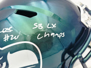 Julian Love Autographed Seattle Seahawks Rivalries Full Size Speed Replica Helmet "SB LX Champs" MCS Holo Stock #265573