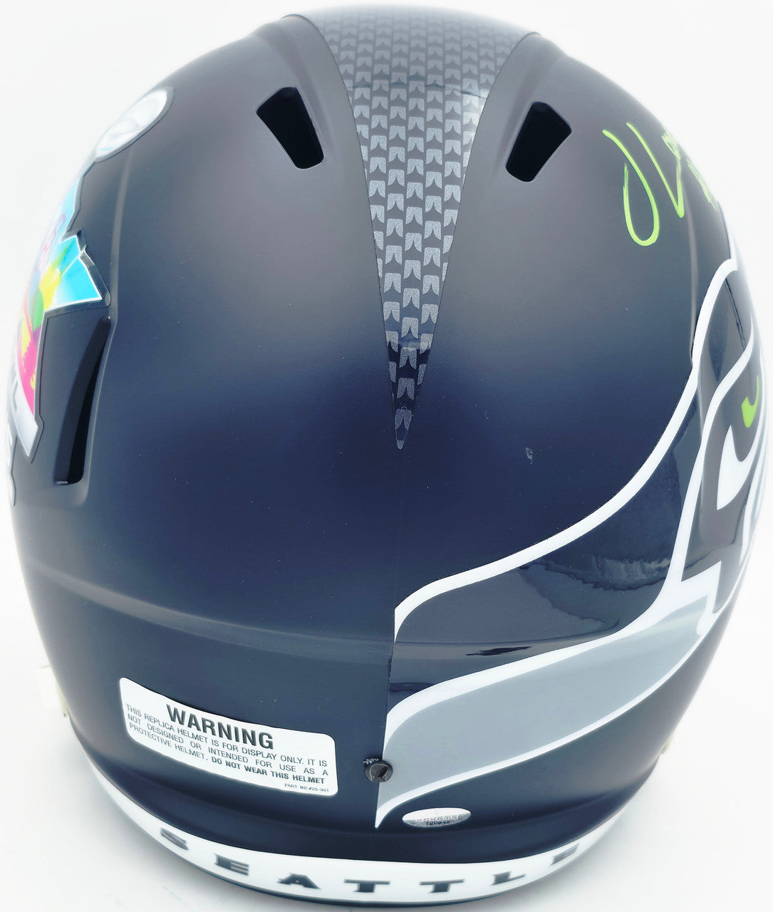 Julian Love Autographed Seattle Seahawks Blue Full Size Super Bowl LX Champions Logo Speed Replica Helmet "SB LX Champs" MCS Holo Stock #265575