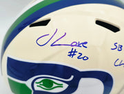 Julian Love Autographed Seattle Seahawks Cream Retro Full Size Speed Replica Helmet "SB LX Champs" MCS Holo Stock #265576