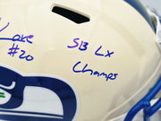 Julian Love Autographed Seattle Seahawks Cream Retro Full Size Speed Replica Helmet "SB LX Champs" MCS Holo Stock #265576
