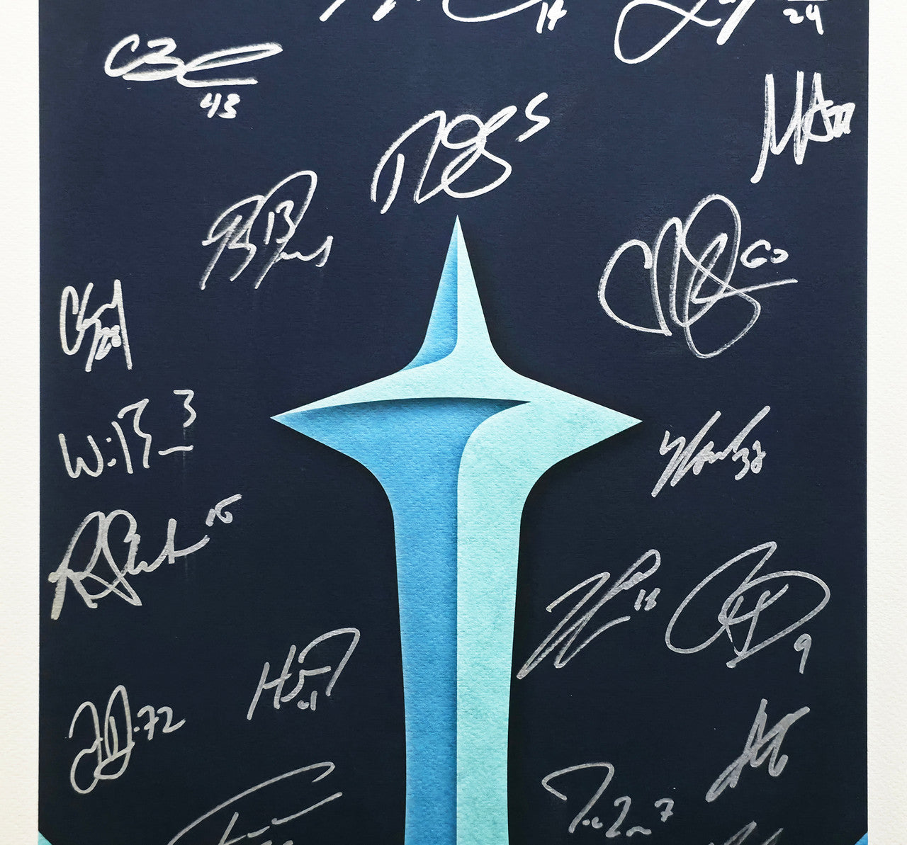 2021-22 Seattle Kraken Inaugural Team Autographed Fanatics Framed Lithograph #/32 With 25 Signatures Fanatics Holo Stock #262548