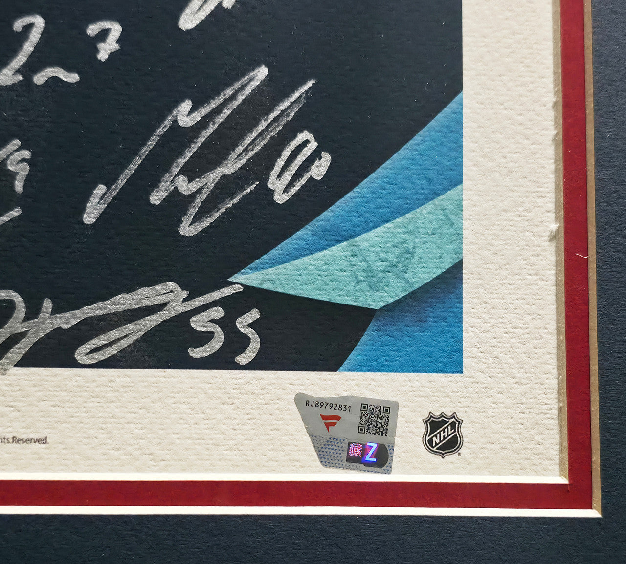 2021-22 Seattle Kraken Inaugural Team Autographed Fanatics Framed Lithograph #/32 With 25 Signatures Fanatics Holo Stock #262548