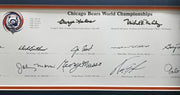 Chicago Bears Greats Autographed Framed Panoramic Photo With 20 Signatures Including Walter Payton Beckett BAS Stock #262546