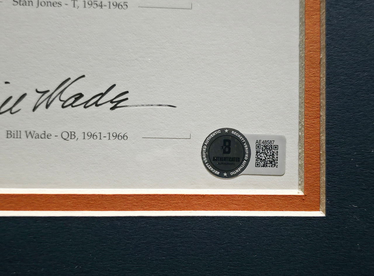 Chicago Bears Greats Autographed Framed Panoramic Photo With 20 Signatures Including Walter Payton Beckett BAS Stock #262546