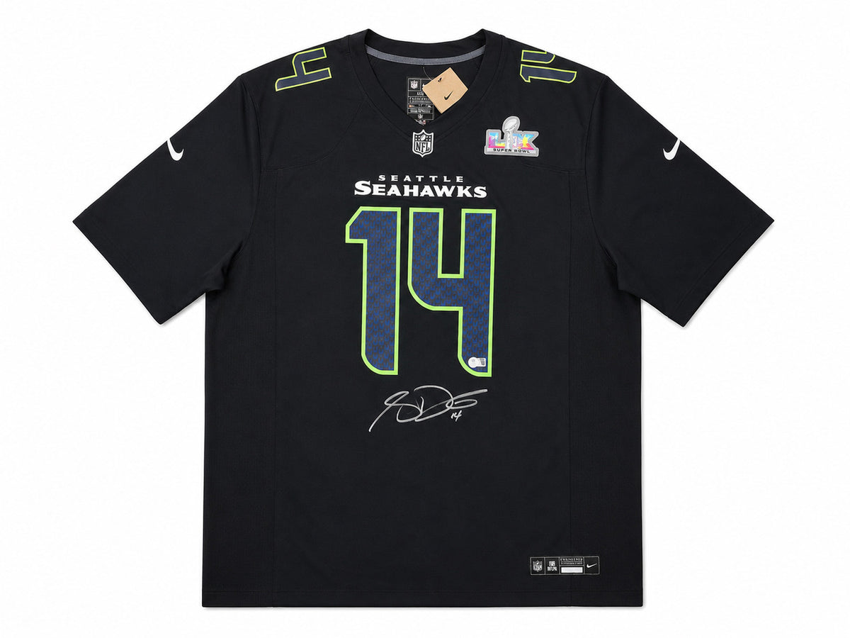 Seattle Seahawks Sam Darnold Autographed Black Nike Super Bowl LX Patch Jersey Size XXL Beckett BAS Witness Stock #265418